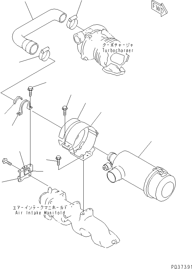 Engines Komatsu / S3D84-2J S/N 05091-UP(s3d84-2c) / AIR CLEANER AND MOUNTING(030050 : 0141)
