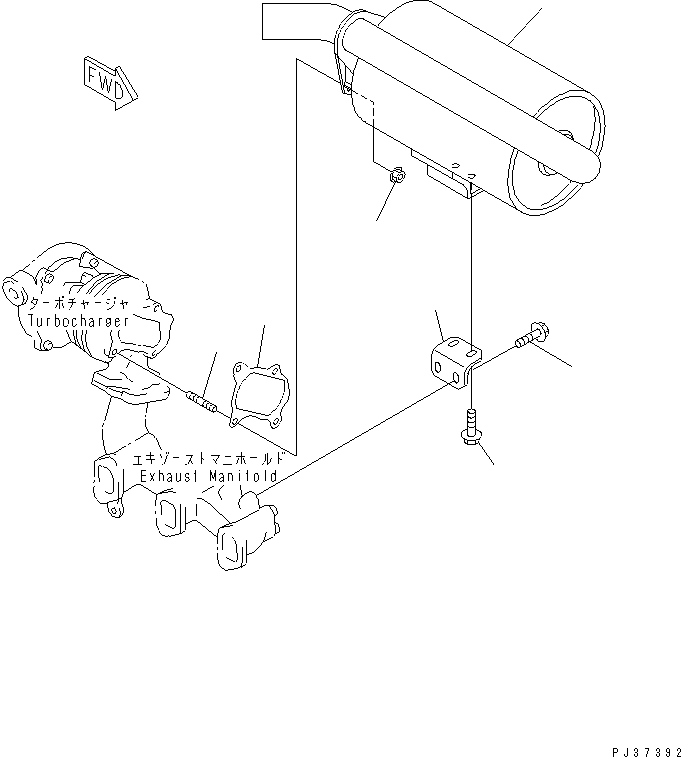 Engines Komatsu / S3D84-2J S/N 05091-UP(s3d84-2c) / MUFFLER AND MOUNTING(030080 : 0161)