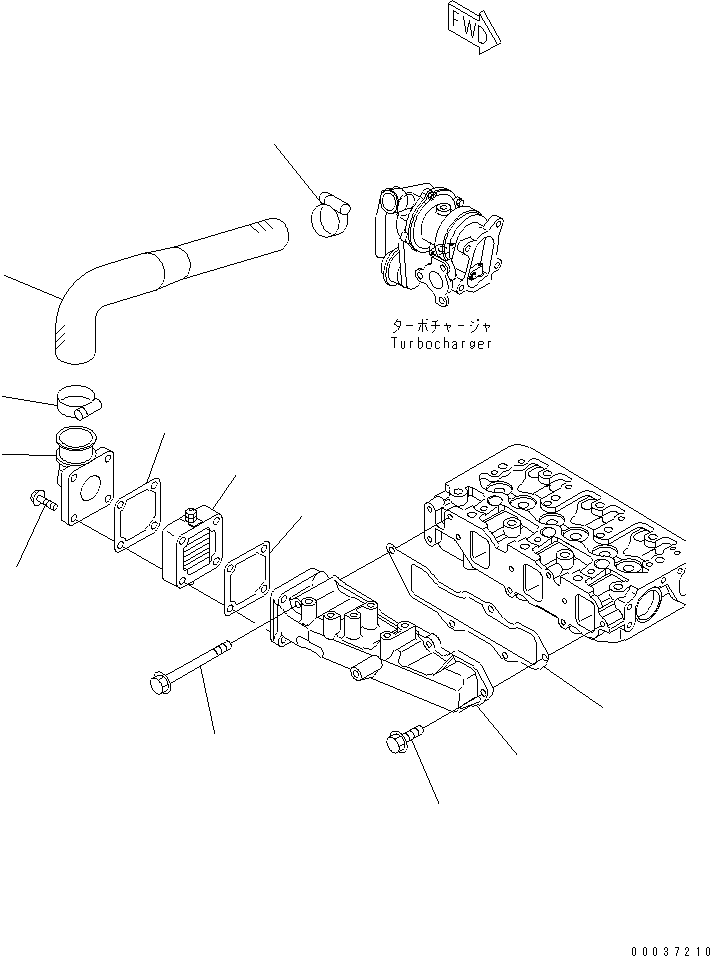 Engines Komatsu / S3D84E-5P-BA S/N 05382-UP(s3d84e0c) / AIR INTAKE MANIFOLD AND CONNECTION(030050 : A1310-A0A1)
