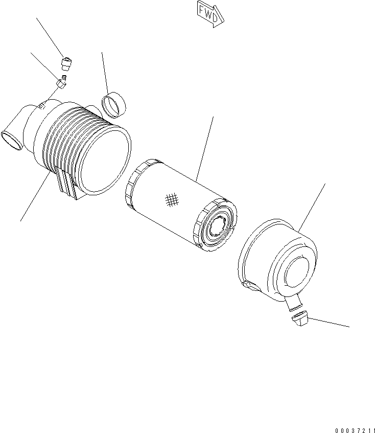 Engines Komatsu / S3D84E-5P-BA S/N 05382-UP(s3d84e0c) / AIR CLEANER (SINGLE ELEMENT)(030060 : A1410-A0A1)