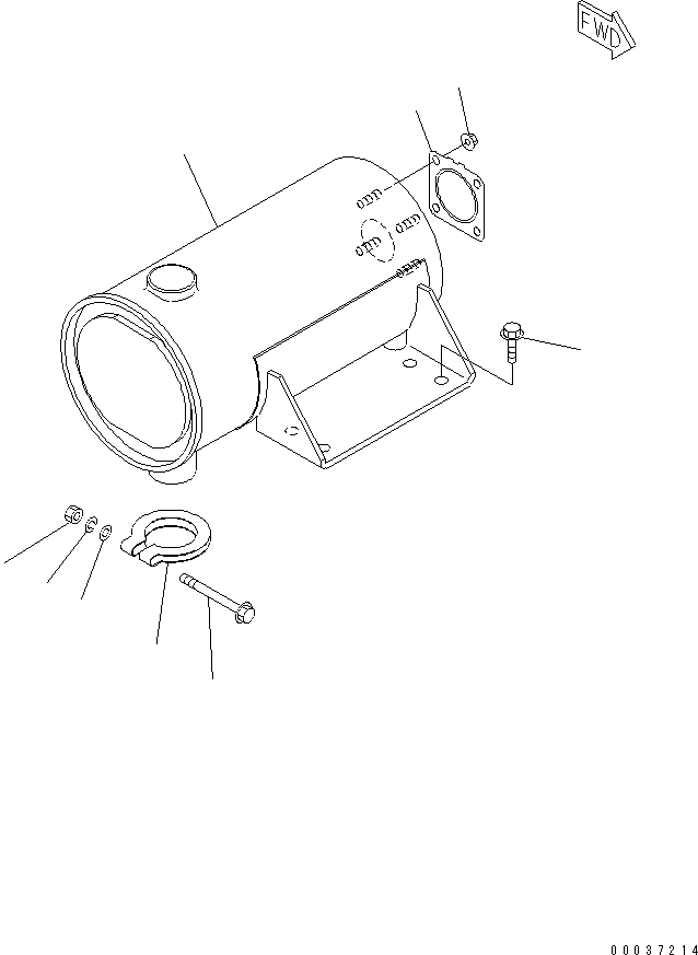 Engines Komatsu / S3D84E-5P-BA S/N 05382-UP(s3d84e0c) / MUFFLER(030090 : A1610-A0A1)