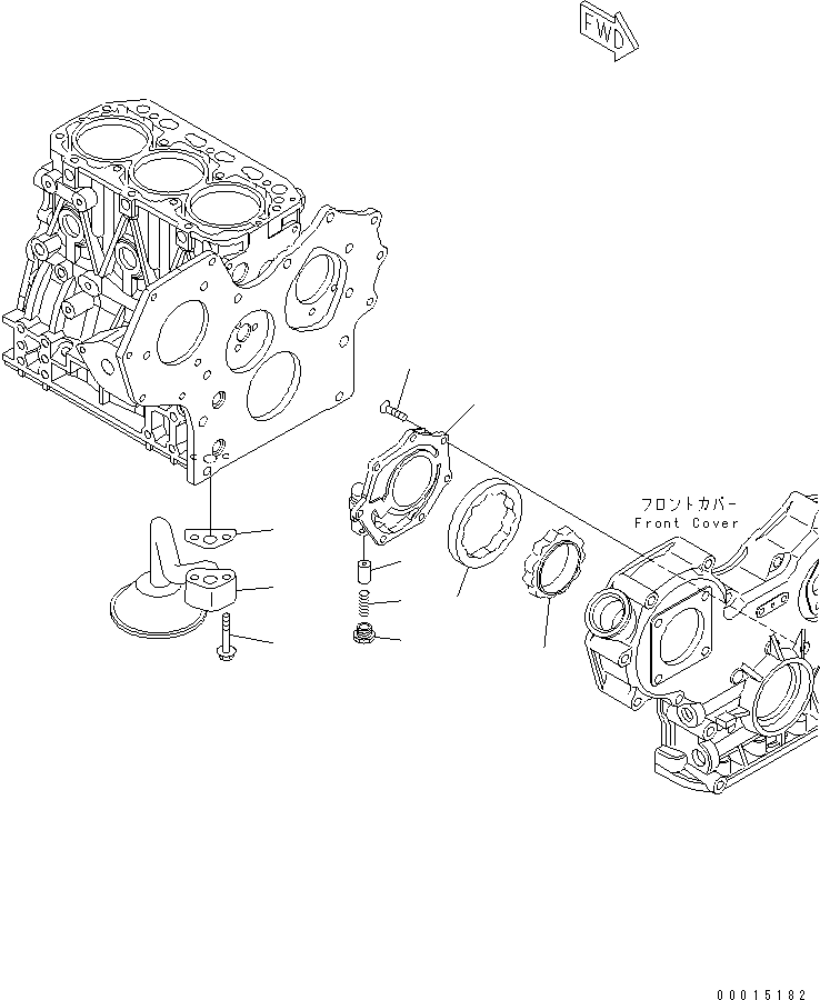 Engines Komatsu / S3D84E-5P-BA S/N 05382-UP(s3d84e0c) / LUBRICATING OIL PUMP(030200 : A3010-A0A1)