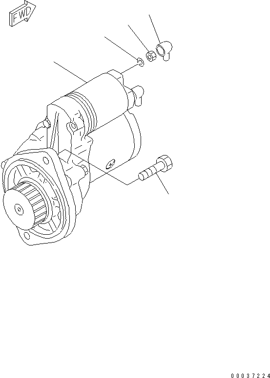 Engines Komatsu / S3D84E-5P-BA S/N 05382-UP(s3d84e0c) / STARTING MOTOR AND MOUNTING(030310 : A6210-A0A1)