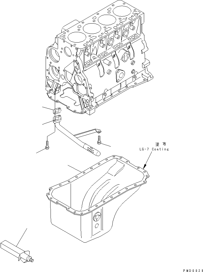 Engines Komatsu / S4D102E-1E S/N 26200163-UP(s4d1020r) / OIL PAN AND SUCTION TUBE(030470 : A2119-01A0)