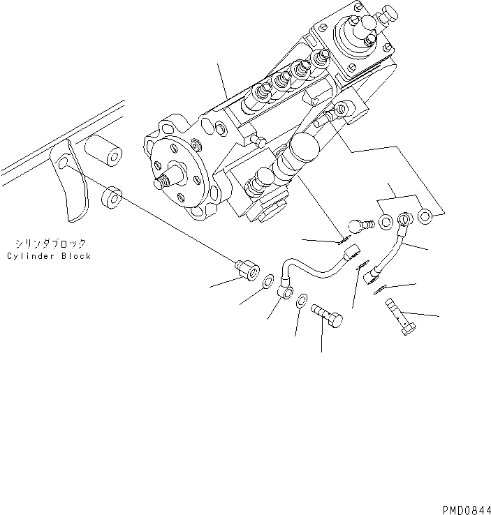 Engines Komatsu / S4D102E-1E S/N 26200163-UP(s4d1020r) / FUEL INJECTION PUMP AND OIL PIPING(#26200163-26201323)(030710 : A401P-01A1)