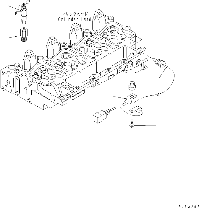 Komatsu parts book diagram for S4D102E-1F S/N 26200163-UP: WATER VALVE AND WATER TEMPERATURE SENSOR(#26200415-)