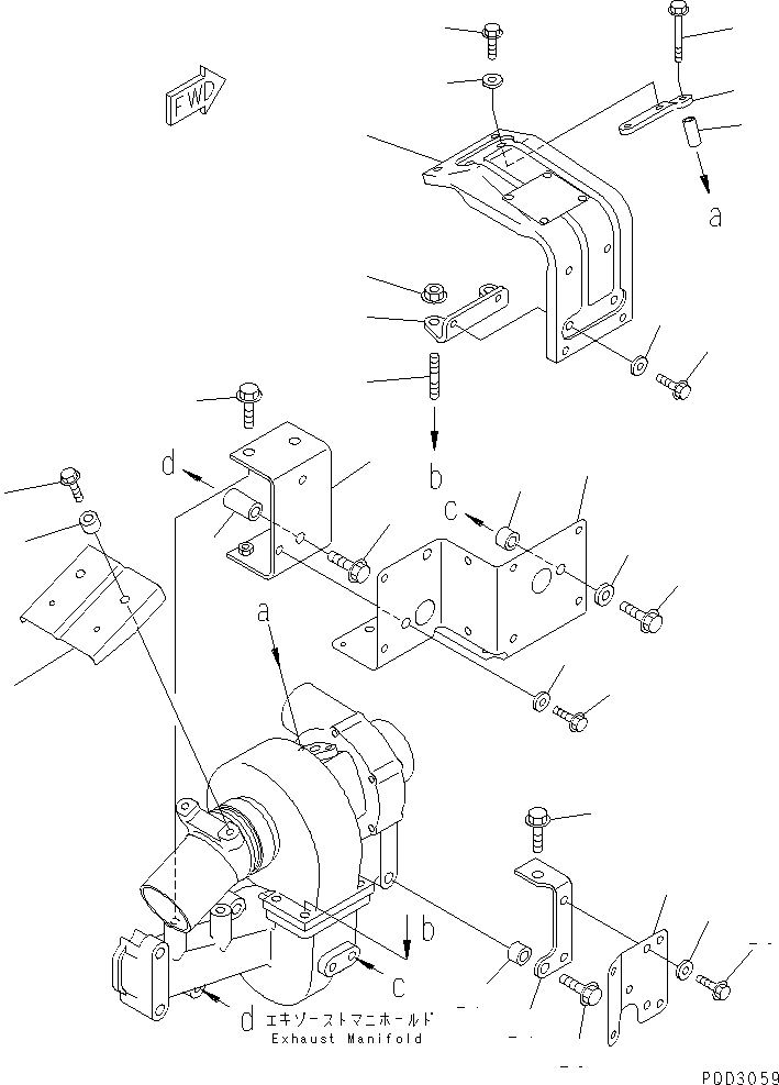 Komatsu parts book diagram for S4D102E-1F S/N 26200163-UP: HEAT SHIELD(#26220140-26249417)