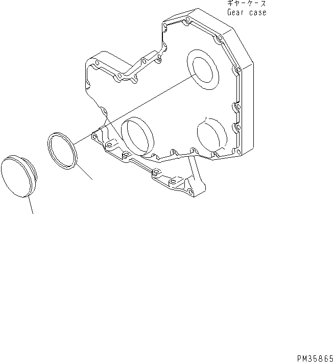Komatsu parts book diagram for S4D102E-1F S/N 26200163-UP: TACHOMETER DRIVE COVER