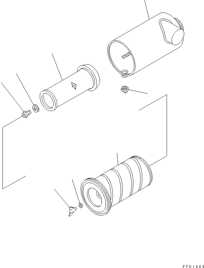Komatsu parts book diagram for S4D102E-1E-T S/N 26200163-UP: AIR CLEANER (FORWARDED INDIVIDUALLY PARTS)(#26204798-26257281)