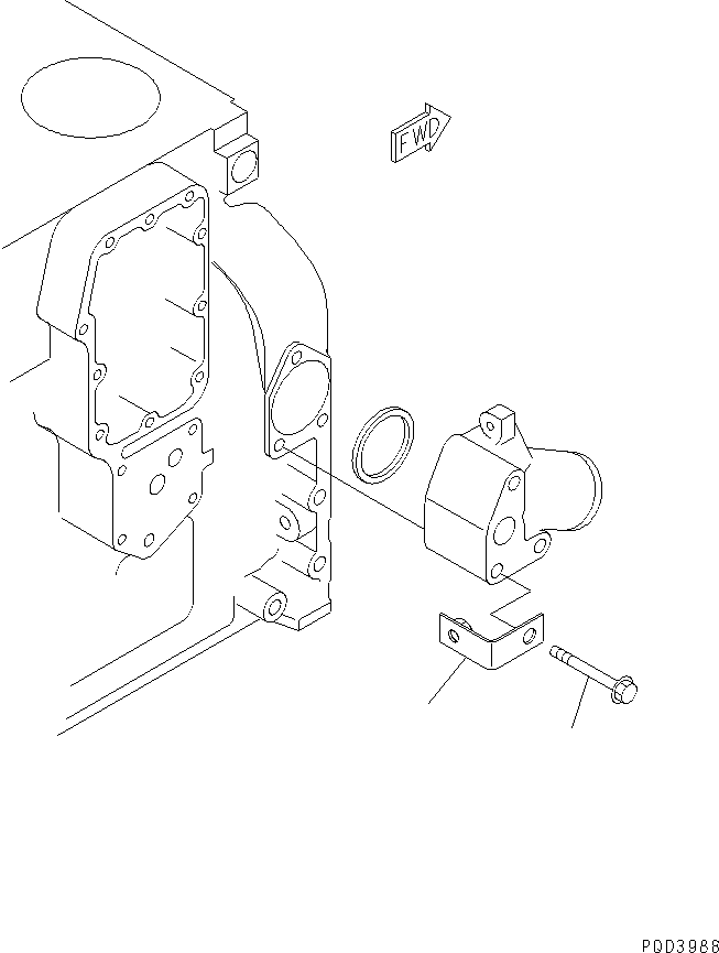 Engines Komatsu / S4D102E-1E-Z3 S/N 26200163-UP(s4d1023c) / WATER CONNECTOR (FOR 35A AND 60A ALTERNATOR)(#26222967-)(030830 : A5010-01A1)