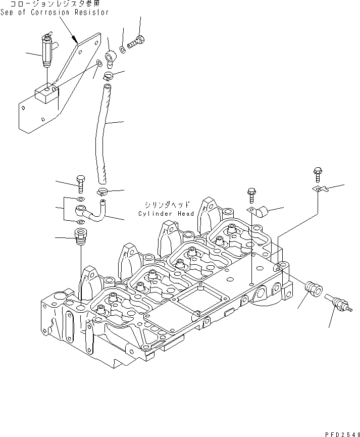 Engines Komatsu / S4D102E-1J S/N 26200163-UP(s4d1026c) / WATER VALVE AND WATER TEMPERATURE SENSOR (WITH CORROSION         RESISTOR)(#26203202-26258628)(030050 : A1010-01A9)