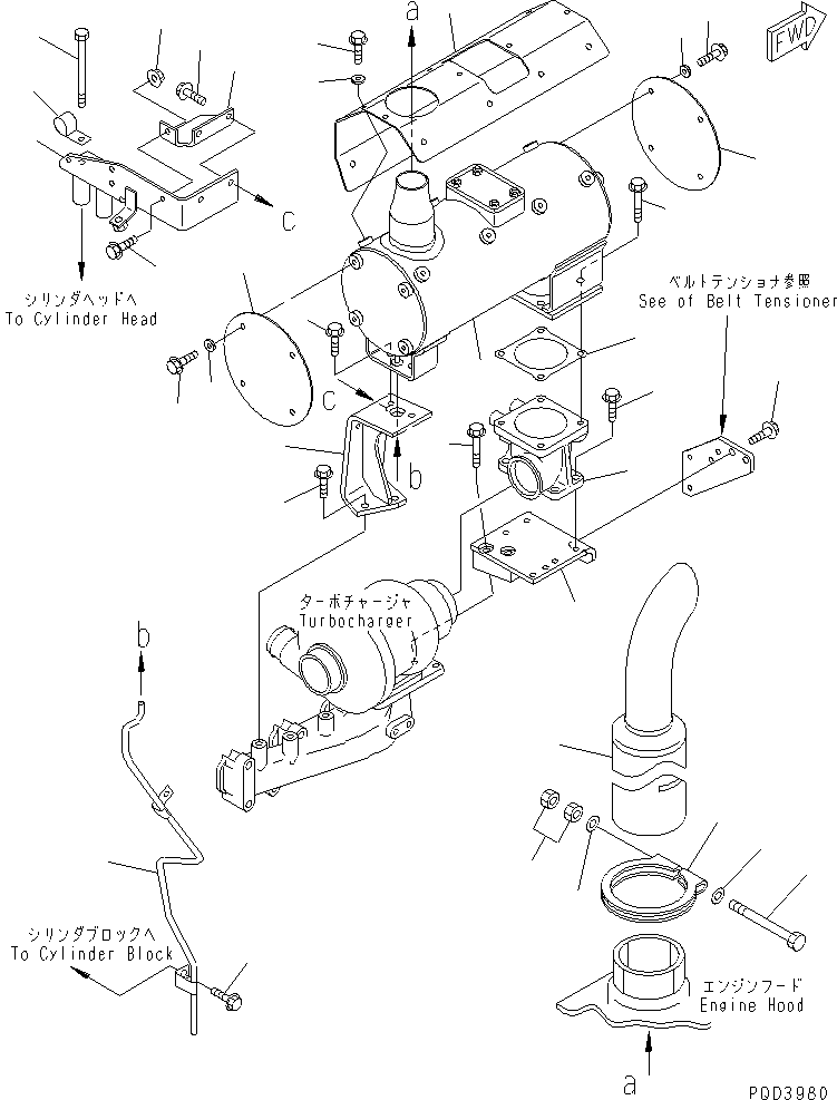 Engines Komatsu / S4D102E-1J S/N 26200163-UP(s4d1026c) / MUFFLER (CATALYZER TYPE)(#26230806-26237975)(030290 : A1610-01B7)