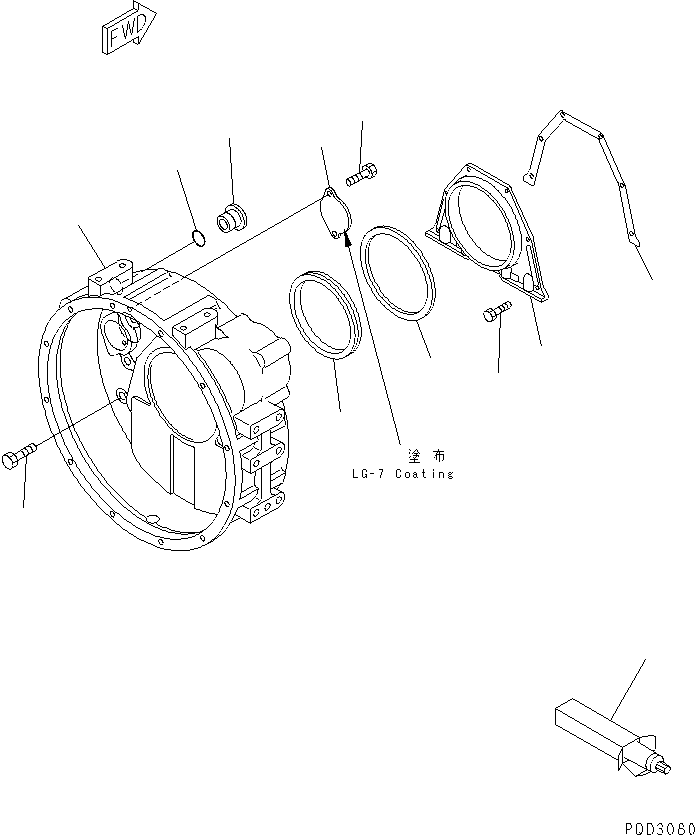 Engines Komatsu / S4D102E-1J S/N 26200163-UP(s4d1026c) / FLYWHEEL HOUSING(#26203202-26238947)(030570 : A2219-01A2)