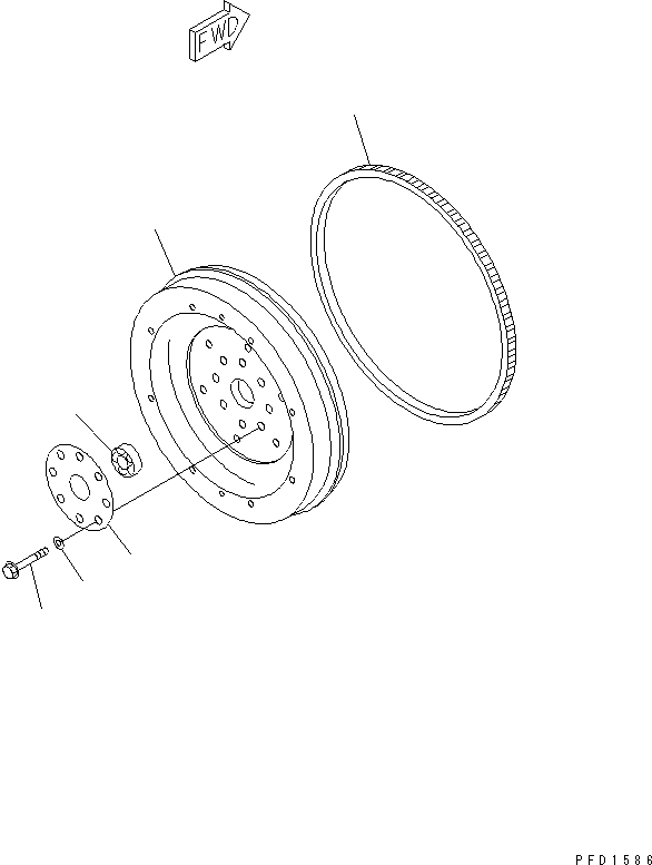 Engines Komatsu / S4D102E-1J S/N 26200163-UP(s4d1026c) / FLYWHEEL(#26203202-)(030600 : A2230-01A0)