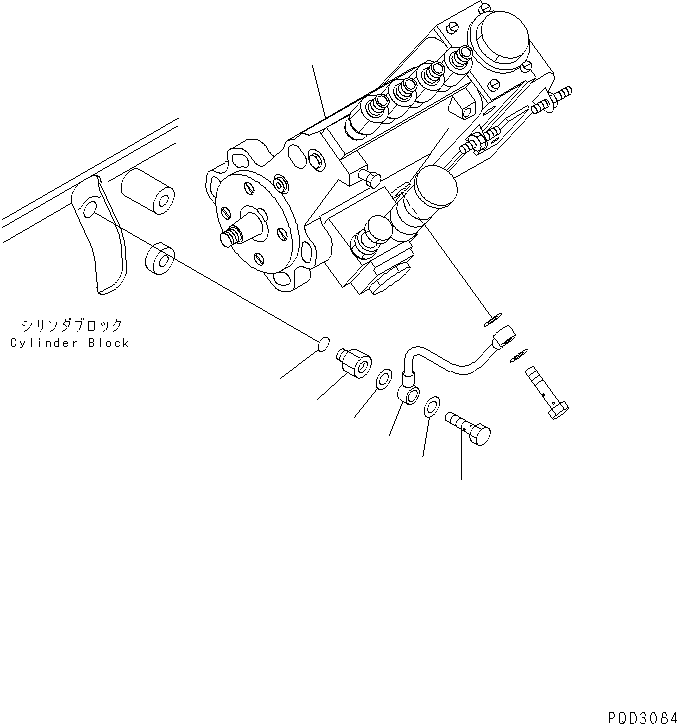 Engines Komatsu / S4D102E-1J S/N 26200163-UP(s4d1026c) / FUEL INJECTION PUMP AND OIL PIPING(#26203202-)(030780 : A401P-01A6)