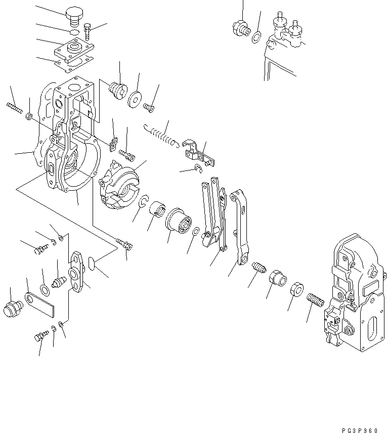 Engines Komatsu / S4D102E-1J S/N 26200163-UP(s4d1026c) / FUEL INJECTION PUMP (GOVERNOR) (1/2) (INNER PARTS)(#26203202-)(030880 : A401P-04B0)