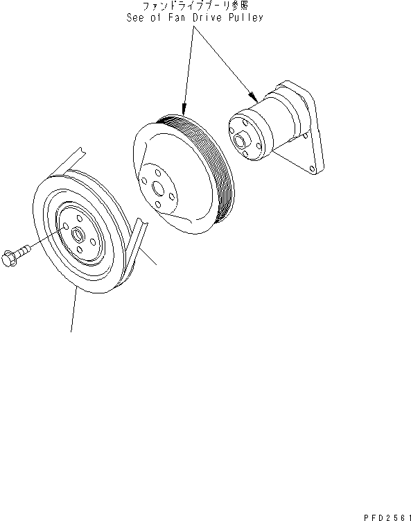 Engines Komatsu / S4D102E-1J S/N 26200163-UP(s4d1026c) / FAN PULLEY (WITH 35A ALTERNATOR) (PULLEY RATIO 0.80)(#26203202-)(031240 : A5050-01A2)