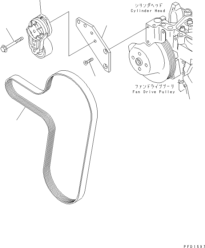 Engines Komatsu / S4D102E-1J S/N 26200163-UP(s4d1026c) / BELT TENSIONER (FOR BLOWER FAN) (FAN PULLEY DIA.222MM)(#26203202-)(031380 : A601S-01A4)