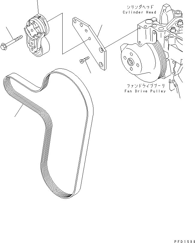 Engines Komatsu / S4D102E-1J S/N 26200163-UP(s4d1026c) / BELT TENSIONER (FOR BLOWER FAN) (TRIMMING SPEC.) (FAN PULLEU DIA.207MM)(#26203202-)(031390 : A601S-01A5)