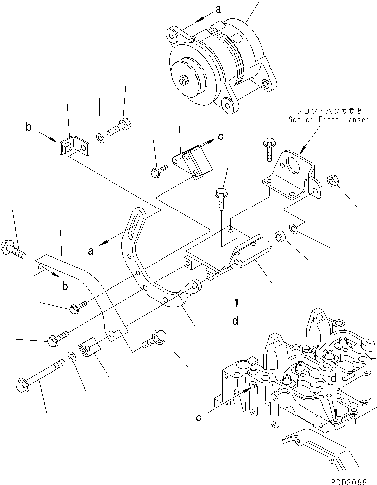 Engines Komatsu / S4D102E-1J S/N 26200163-UP(s4d1026c) / ALTERNATOR AND ALTERNATOR BRACKET (35A)(#26203202-)(031420 : A6010-01A2)