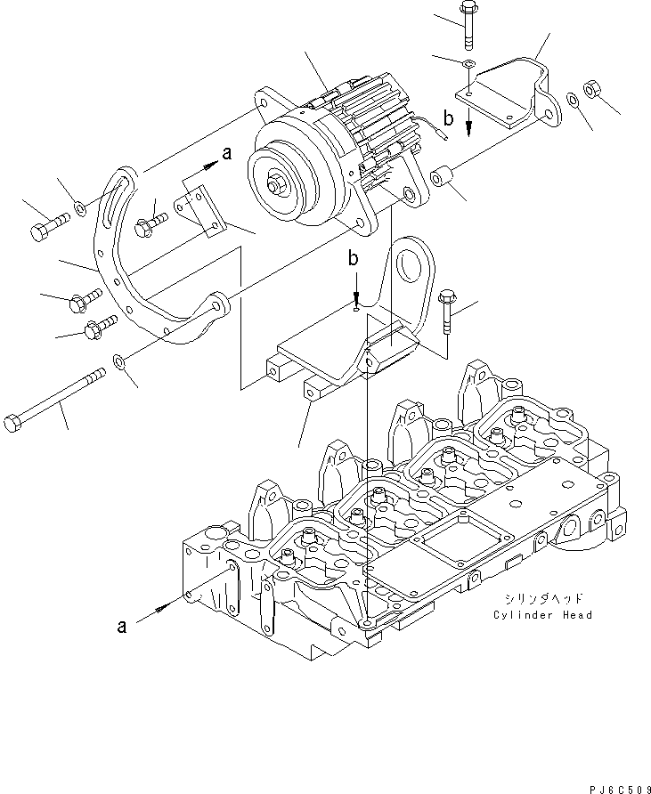 Engines Komatsu / S4D102E-1J S/N 26200163-UP(s4d1026c) / ALTERNATOR AND ALTERNATOR MOUNTNG (SEALED TYPE) (13A)(#26255286-)(031430 : A6010-01A4)
