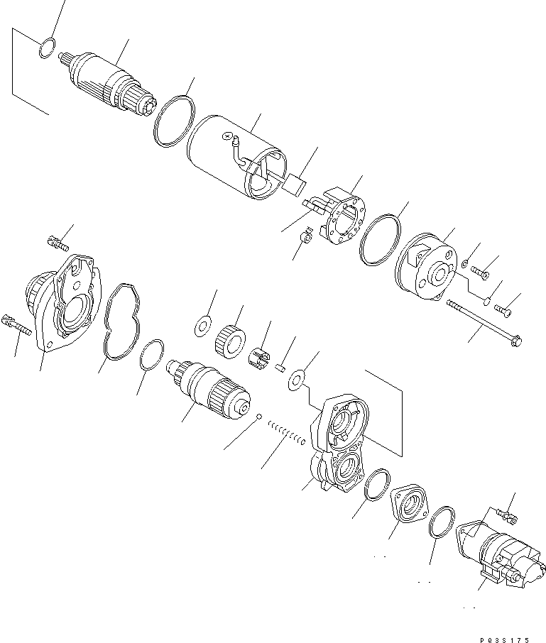 Engines Komatsu / S4D102E-1J S/N 26200163-UP(s4d1026c) / STARTING MOTOR (4.5KW) (FOR TRIMMING DOZER) (INNER PARTS)(031510 : A6210-02A1)