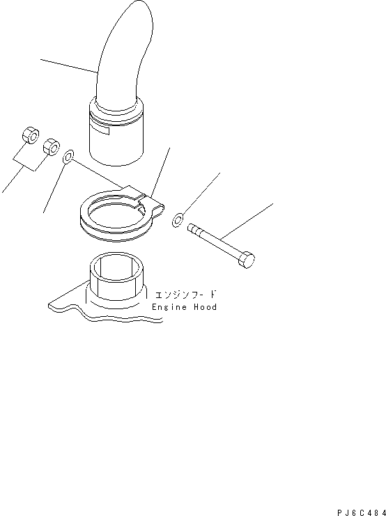 Engines Komatsu / S4D102E-1J S/N 26200163-UP(s4d1026c) / EXHAUST PIPE (SHORT EXHAUST PIPE)(#26237976-)(031760 : B9999-01D7)