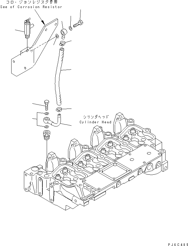 Engines Komatsu / S4D102E-1J S/N 26200163-UP(s4d1026c) / HEATER VALVE (WITH CORROSION RESISTOR)(#26258629-)(031830 : B9999-01E4)