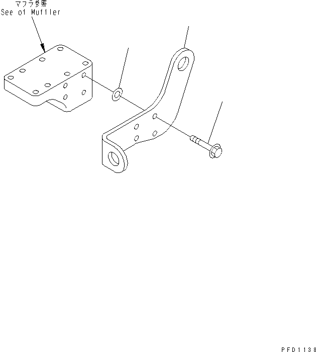 Komatsu parts book diagram for S4D102E-1N S/N 26200163-UP: FRONT HANGER(#26200912-)