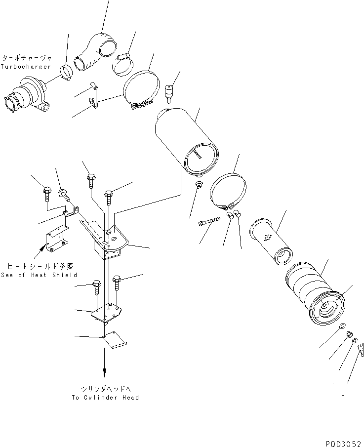 Komatsu parts book diagram for S4D102E-1N S/N 26200163-UP: AIR CLEANER(#26200912-)