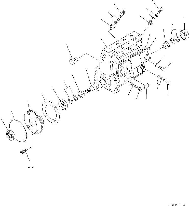 Komatsu parts book diagram for S4D102E-1N S/N 26200163-UP: FUEL INJECTION PUMP (PUMP) (1/2) (INNER PARTS)(#26207729-)