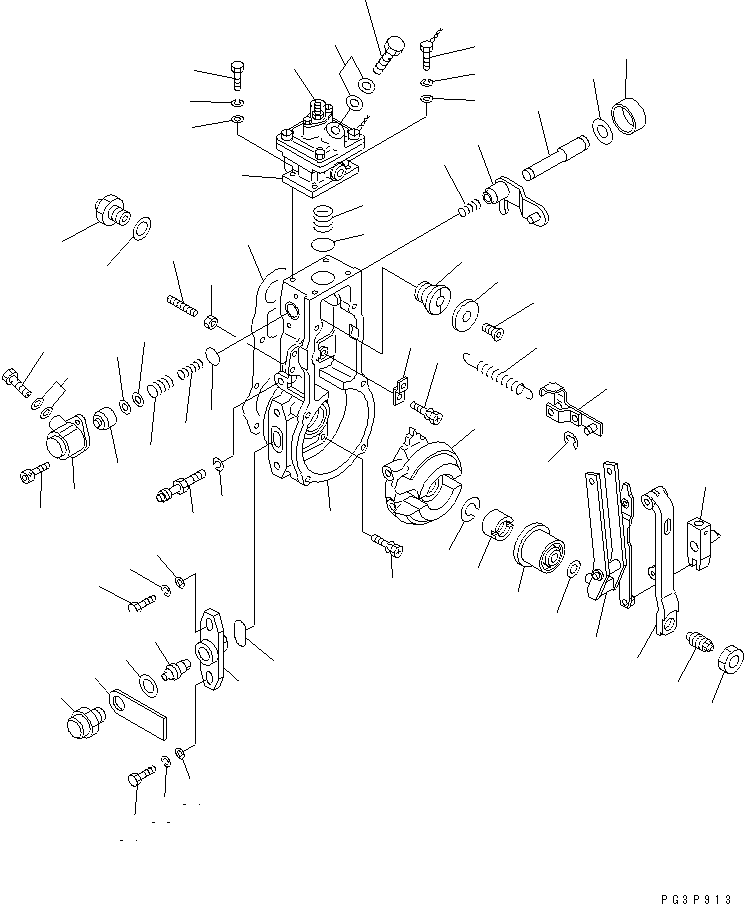 Komatsu parts book diagram for S4D102E-1N S/N 26200163-UP: FUEL INJECTION PUMP (GOVERNOR) (1/2) (INNER PARTS)(#26207729-)