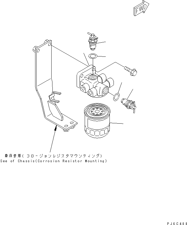 Komatsu parts book diagram for S4D102E-1N S/N 26200163-UP: CORROSION RESISTOR(#26259791-)