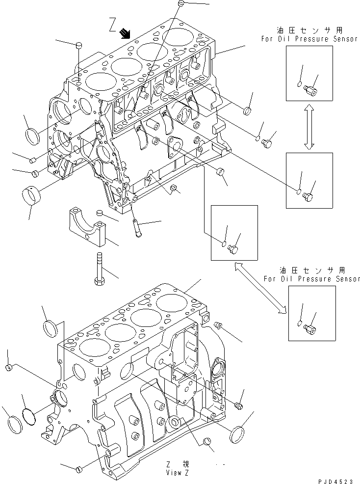 Engines Komatsu / S4D102E-1N-D S/N 26200163-UP(s4d1029c) / CYLINDER BLOCK(#26221676-)(030210 : A2019-01A1)