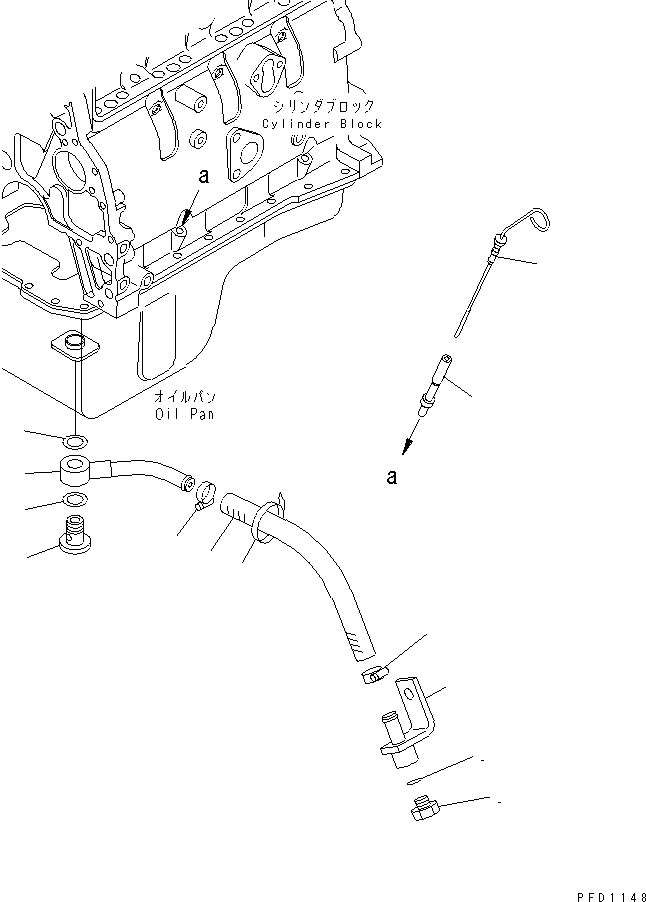 Engines Komatsu / S4D102E-1N-D S/N 26200163-UP(s4d1029c) / OIL GAUGE AND REMOTE OIL DRAIN(#26200912-)(030270 : A2110-01A5)