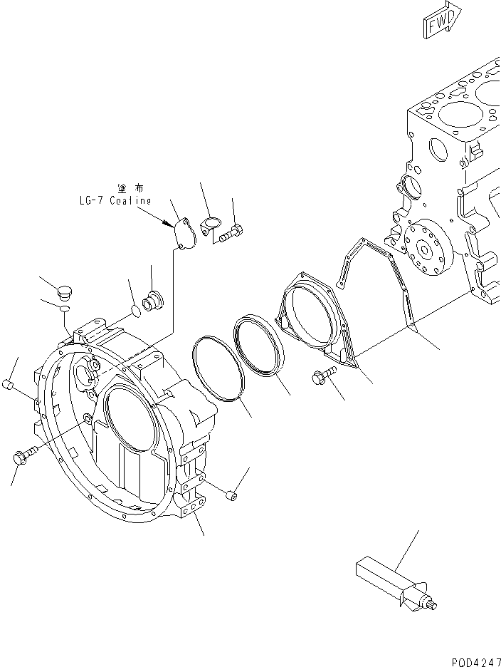 Engines Komatsu / S4D102E-1N-D S/N 26200163-UP(s4d1029c) / FLYWHEEL HOUSING(#26238939-26253812)(030300 : A2219-01A5)