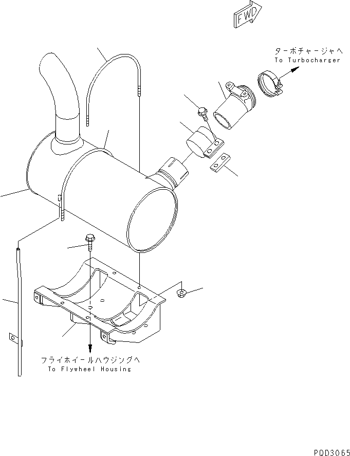 Engines Komatsu / S4D102E-1E S/N 26200163-UP(s4d102ec) / MUFFLER(#26220140-26244933)(030230 : A1610-01A8)