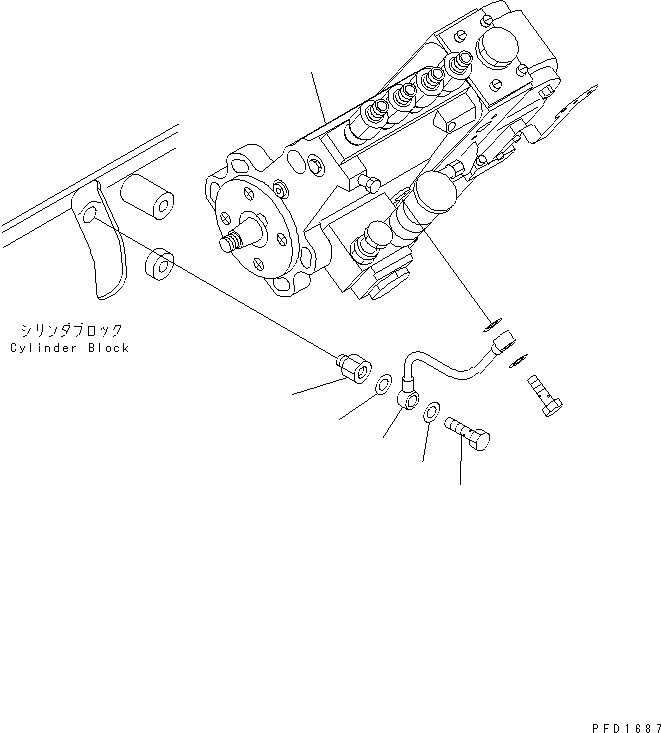 Engines Komatsu / S4D102E-1E S/N 26200163-UP(s4d102ec) / FUEL INJECTION PUMP AND OIL PIPING(#26201324-26204797)(030710 : A401P-01A1A)