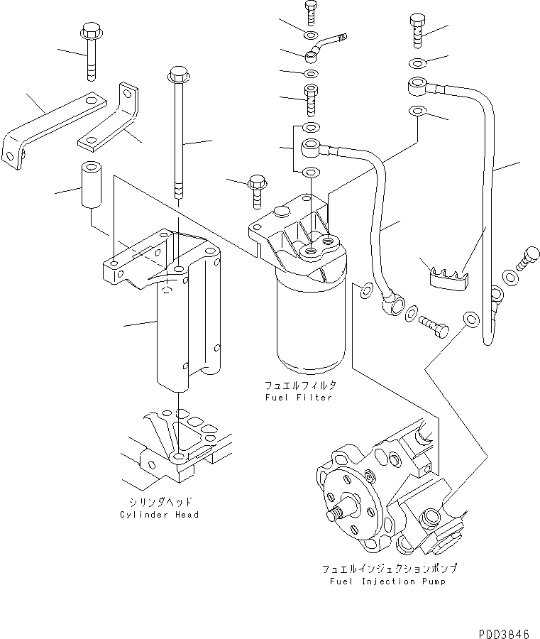 Engines Komatsu / S4D102E-1E S/N 26200163-UP(s4d102ec) / FUEL FILTER MOUNTING AND PIPING(#26233545-)(031020 : A4110-01A3)