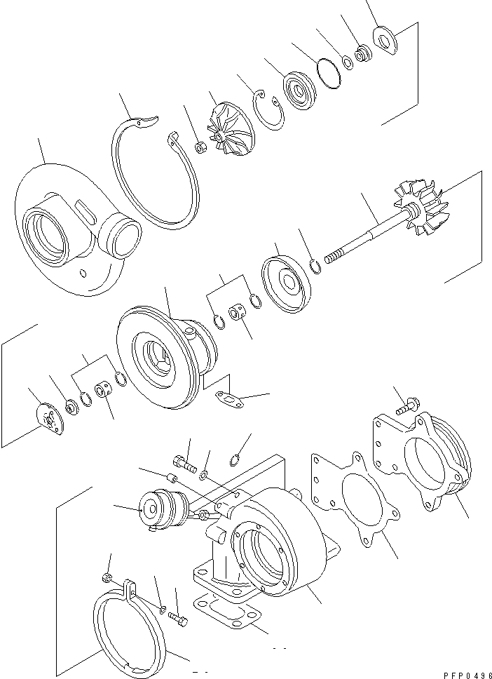 Engines Komatsu / S4D102E-1AA S/N 26213103-UP(s4d102eu) / TURBOCHARGER (INNER PARTS)(#21273646-)(030080 : A153P-B0A0)