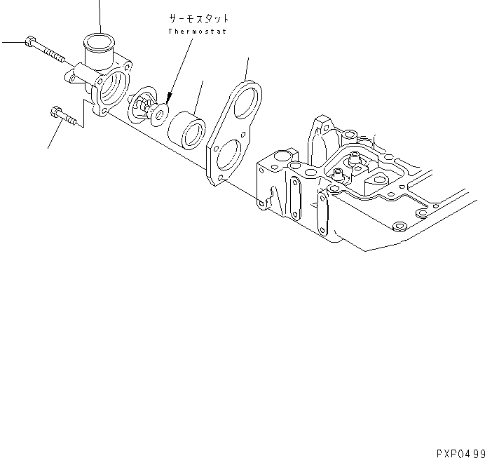 Engines Komatsu / S4D102E-1AA S/N 26213103-UP(s4d102eu) / THERMOSTAT HOUSING(#21273646-)(030110 : A173P-A0A0)
