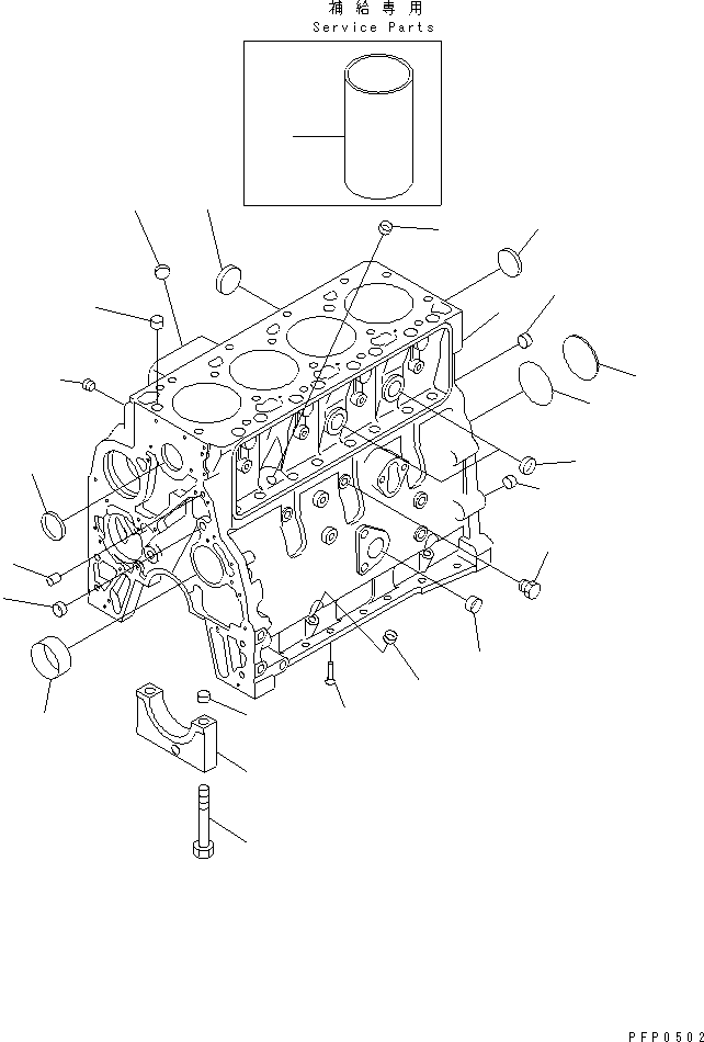 Engines Komatsu / S4D102E-1AA S/N 26213103-UP(s4d102eu) / CYLINDER BLOCK(#21273646-)(030140 : A201P-A0A0)