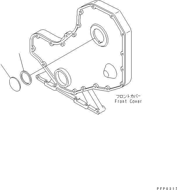 Engines Komatsu / S4D102E-1AA S/N 26213103-UP(s4d102eu) / TACHOMETER DRIVE COVER(#21273646-)(030310 : A281P-A0A0)