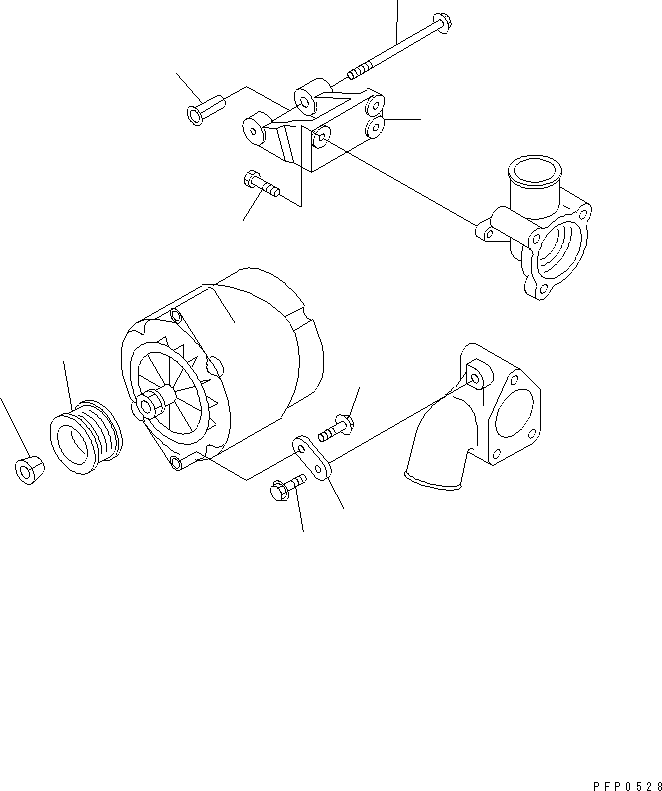 Engines Komatsu / S4D102E-1AA S/N 26213103-UP(s4d102eu) / ALTERNATOR SUPPORT(#21273646-)(030530 : A601T-A0A0)
