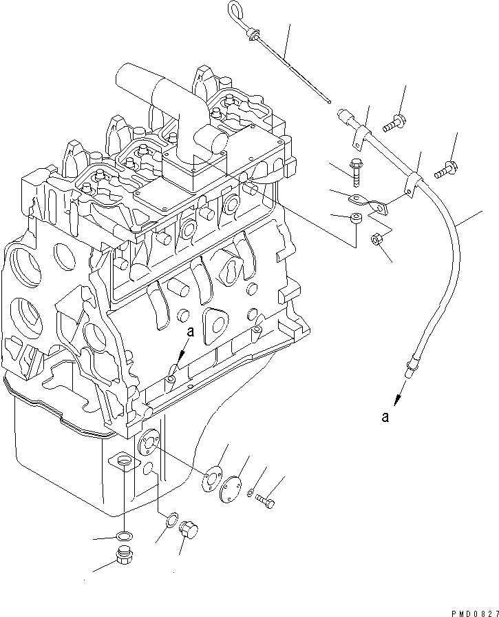 Komatsu parts book diagram for S4D102E-1E-23 S/N 26200163-UP: OIL GAUGE