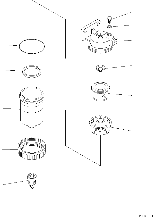 Komatsu parts book diagram for S4D102E-1E-23 S/N 26200163-UP: WATER SEPARATOR(#26200163-26257281)