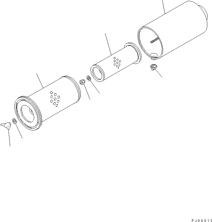 Komatsu parts book diagram for S4D102E-1E-23 S/N 26200163-UP: AIR CLEANER (FORWARDED INDIVIDUALLY PARTS)(#26249750-)