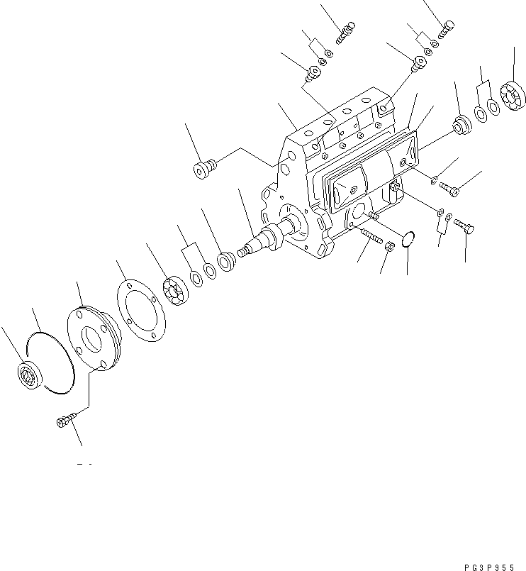 Komatsu parts book diagram for S4D102E-1V S/N 26200163-UP: FUEL INJECTION PUMP (PUMP) (1/2) (INNER PARTS)(#26244410-)