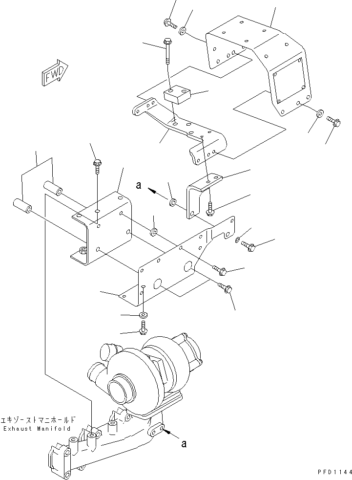Komatsu parts book diagram for S4D102E-1N-2D S/N 26200163-UP: HEAT SHIELD(#26254101-)