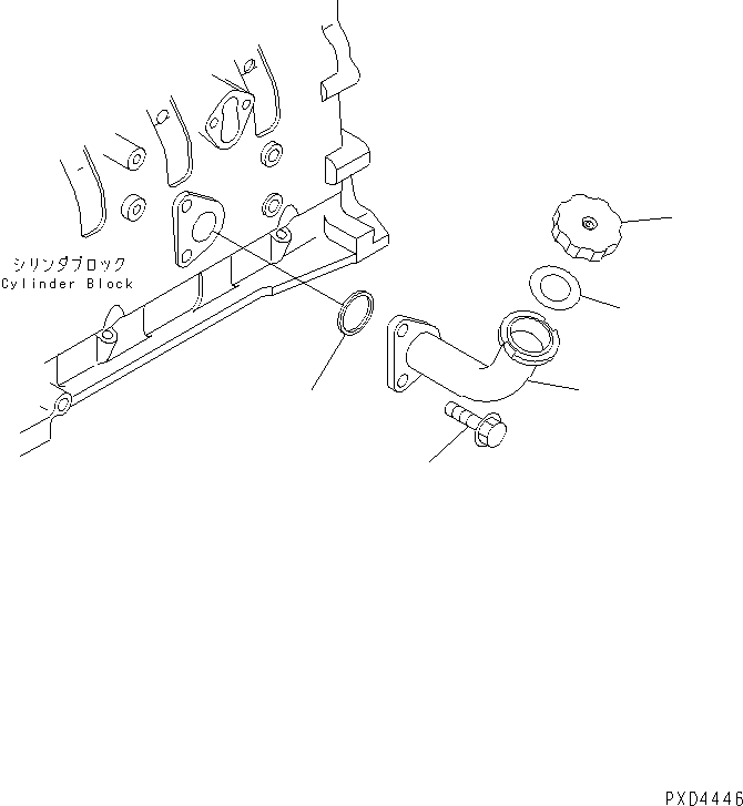 Komatsu parts book diagram for S4D102E-1N-2D S/N 26200163-UP: OIL FILLER(#26200912-)